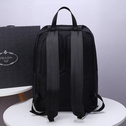 PRA BACKPACK 39 IN BLACK RE-NYLON AND SAFFIANO LEATHER