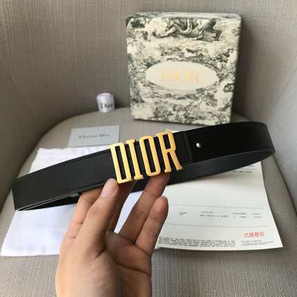 DIOR 26S BELT 30 MM IN BLACK CALFSKIN 638564