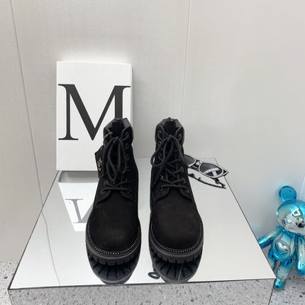 JIMMY CHOO 26S ANKLE BOOTS IN BLACK SUEDE WITH METAL TAG