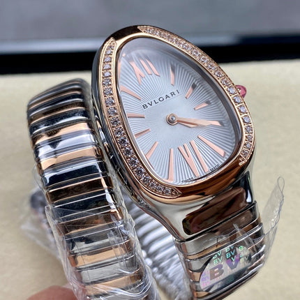 SERPENTI TUBOGAS QUARTZ ROSE GOLD AND STEEL CASE