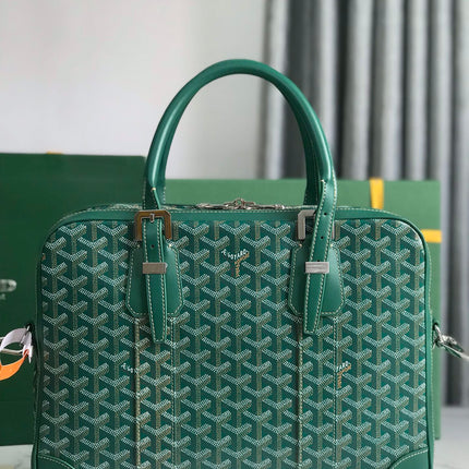 AMBASSADE DOCUMENT CASE 35 IN GREEN GOYARDINE CANVAS