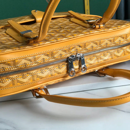 AMBASSADE DOCUMENT CASE 35 IN YELLOW GOYARDINE CANVAS