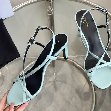 HIGH HEEL SANDAL 65MM IN SKY BLUE CALFSKIN