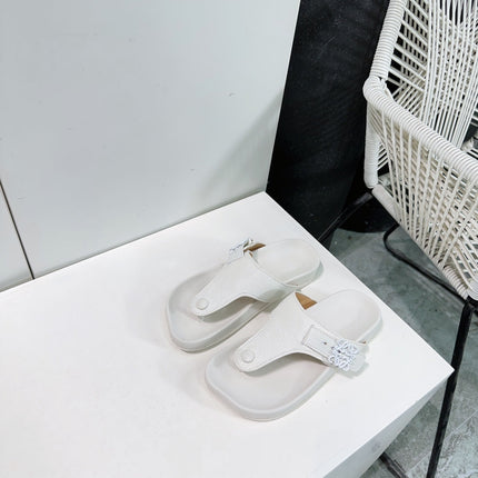 LW THONG SANDALS WHITE CALFSKIN