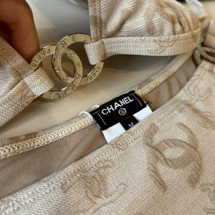 SWIMSUIT IN NUDE EMBROIDERED LOGO 604223