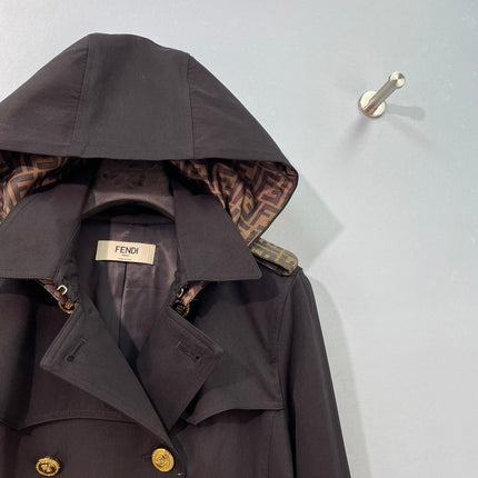 FENDI 26S HOODED TRENCH COAT 511