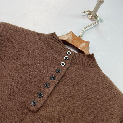 DIOR 26S BUTTON MOCK-NECK KNIT SWEATER 1616
