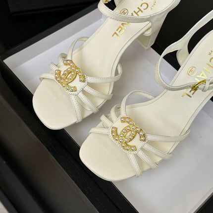 HIGHT SANDALS 2025 IN WHITE PATENT LAMBSKIN