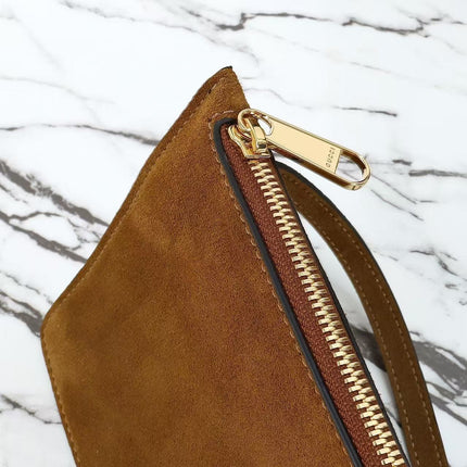 SOFTBIT MAXI SHOULDER BAG 46 IN SADDLE BROWN SUEDE