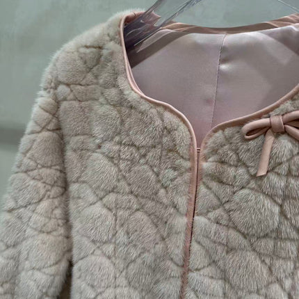 CHANEL 26S QUILTED JACKET IN BEIGE FUR