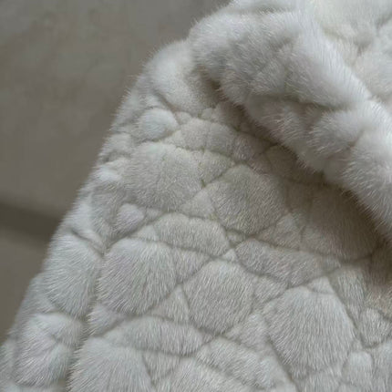 CHANEL 26S QUILTED JACKET IN WHITE FUR