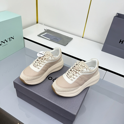 TOM FORD 26S HOGAN SNEAKERS IN BEIGE CALFSKIN AND SUEDE