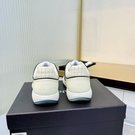 CHANEL 26S SNEAKERS IN WHITE TWEED AND CALFSKIN