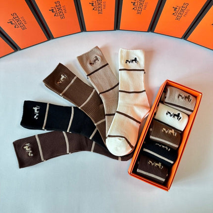 HERMES 26S CREW SOCKS 546763 (1 BOX)