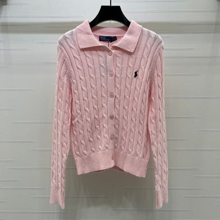 RALPH LAUREN 26S CABLE-KNIT POLO CARDIGAN 749