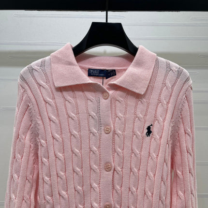 RALPH LAUREN 26S CABLE-KNIT POLO CARDIGAN 749