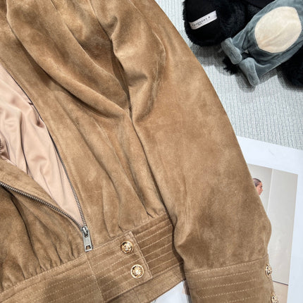 CELINE 26S SUEDE ZIP-UP JACKET 560