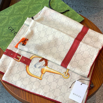 GUCCI 26S SCARF 135 IN CASHMERE AND SILK 504595