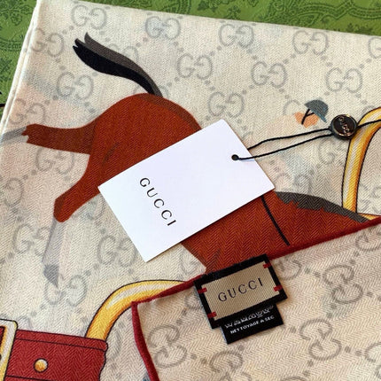 GUCCI 26S SCARF 135 IN CASHMERE AND SILK 504595