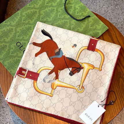 GUCCI 26S SCARF 135 IN CASHMERE AND SILK 504595