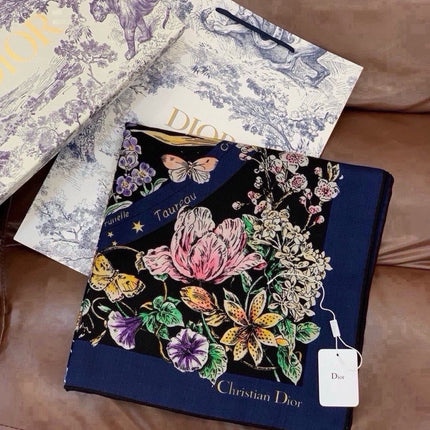 DIOR 26S SCARF 140 IN SILK AND CASHMERE 509454