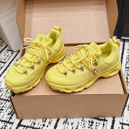 LOEWE 26S LOW TOP SNEAKERS 45MM IN YELLOW FABRIC WITH RUBBER SILVER HARDWARE