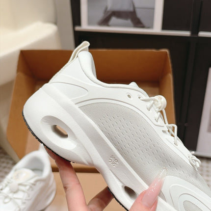 LOEWE 26S CHUNKY RUNNING SNEAKERS 45MM IN CREAM WHITE MESH FABRIC
