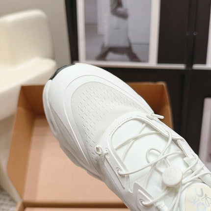 LOEWE 26S CHUNKY RUNNING SNEAKERS 45MM IN CREAM WHITE MESH FABRIC