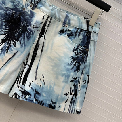 DIOR PRINTED DENIM SHORTS 268200