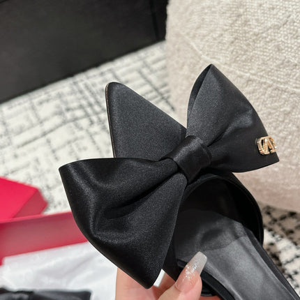 HIGH MULE IN BLACK SILK