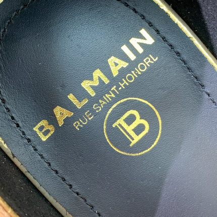 BALMAIN 25S SQUARE STRAP HIGH HEELS 100MM IN GOLD CALFSKIN