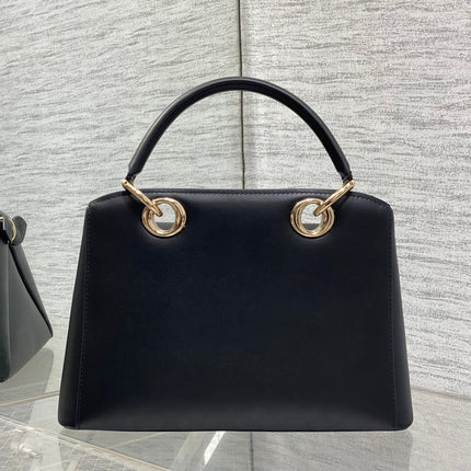 DIOR 26S CIGALE BAG 28 IN BLACK SMOOTH CALFSKIN GOLD HARDWARE