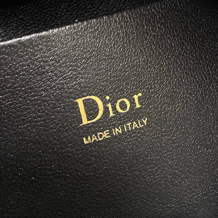 DIOR 26S SMALL DIOR TOUJOURS HOBO BAG 27 IN BLACK CALFSKIN GOLD HARDWARE