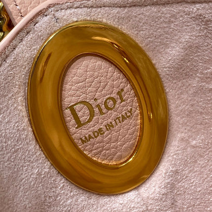 DIOR 26S MEDAILLON BUCKET BAG 19 IN NUDE PINK GRAINED CALFSKIN GOLD HARDWARE