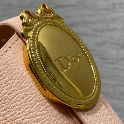 DIOR 26S MEDAILLON BUCKET BAG 19 IN NUDE PINK GRAINED CALFSKIN GOLD HARDWARE