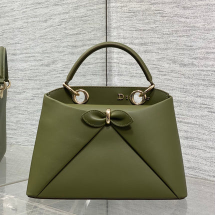 DIOR 26S CIGALE BAG 28 IN OLIVE GREEN SMOOTH CALFSKIN GOLD HARDWARE