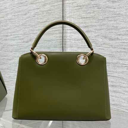 DIOR 26S CIGALE BAG 28 IN OLIVE GREEN SMOOTH CALFSKIN GOLD HARDWARE