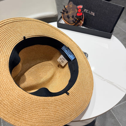 PRADA 26S SMALL-BRIM STRAW HAT 397540