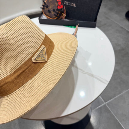 PRADA 26S SMALL-BRIM STRAW HAT 397541