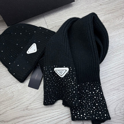 PRADA 26S SET SCARF AND BEANIE HAT 508764