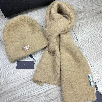 PRADA 26S SET SCARF AND BEANIE HAT 512783