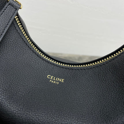 CELINE 25S TEEN LULU BAG 24 IN BLACK CALFSKIN GOLD HARDWARE