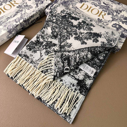 DIOR 26S SCARF 190 IN CASHMERE AND WOOL 429093
