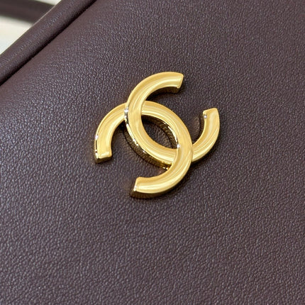 CHANEL 26S CLASSIC BOWLING BAG 30 IN DARK BROWN CALFSKIN
