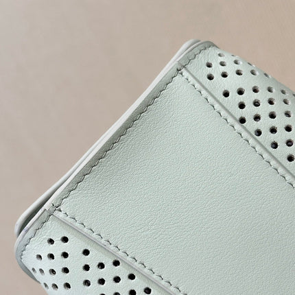 CHANEL 26S DRAWSTRING HOBO BAG 22 IN MINT GREEN PERFORATED CALFSKIN