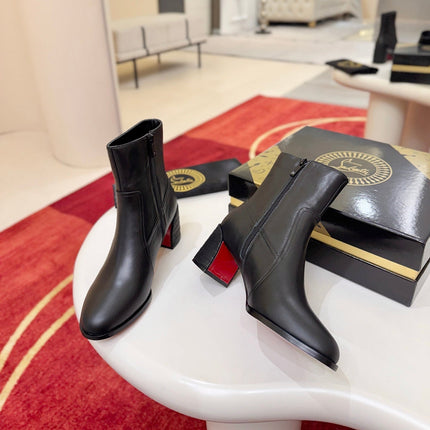 CHRISTIAN LOUBOUTIN 26S ANKLE BOOTS 55 MM IN BLACK CALFSKIN