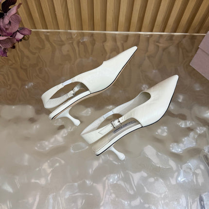 JIMMY CHOO 26S SLINGBACK PUMPS 65 MM IN OFF WHITE CALFSKIN STYLE 3