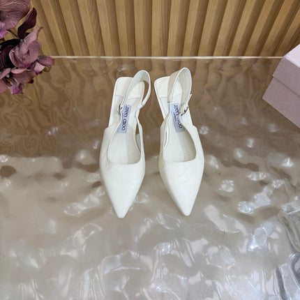 JIMMY CHOO 26S SLINGBACK PUMPS 65 MM IN OFF WHITE CALFSKIN STYLE 3