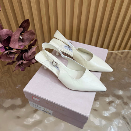 JIMMY CHOO 26S SLINGBACK PUMPS 65 MM IN OFF WHITE CALFSKIN STYLE 3