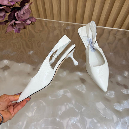 JIMMY CHOO 26S SLINGBACK PUMPS 65 MM IN OFF WHITE CALFSKIN STYLE 3